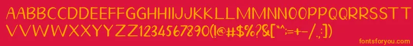 Шрифт Homegarden Sans – оранжевые шрифты на красном фоне