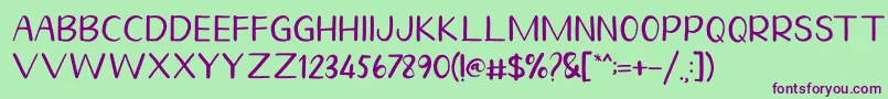 Homegarden Sans-fontti – violetit fontit vihreällä taustalla