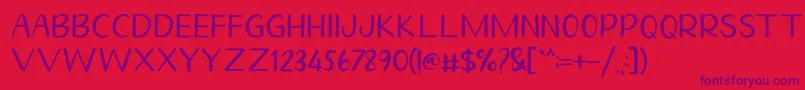 フォントHomegarden Sans – 赤い背景に紫のフォント
