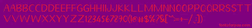 Homegarden Sans-fontti – punaiset fontit violetilla taustalla