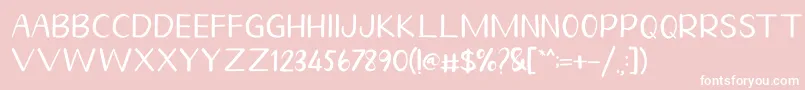 Homegarden Sans-fontti – valkoiset fontit vaaleanpunaisella taustalla