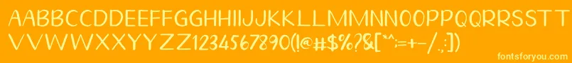 Шрифт Homegarden Sans – жёлтые шрифты на оранжевом фоне