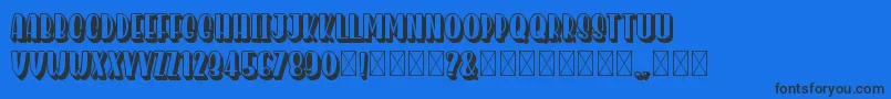 HomenuliShadow Font – Black Fonts on Blue Background