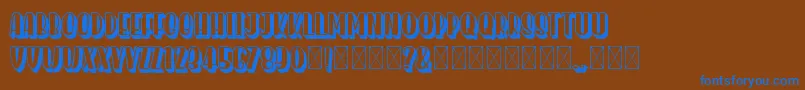 HomenuliShadow Font – Blue Fonts on Brown Background