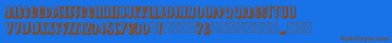 HomenuliShadow Font – Brown Fonts on Blue Background