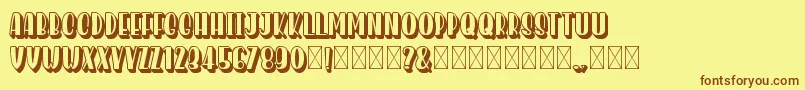 HomenuliShadow Font – Brown Fonts on Yellow Background