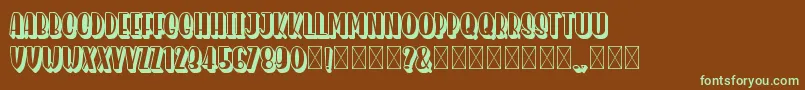 HomenuliShadow Font – Green Fonts on Brown Background