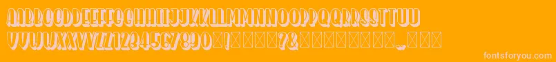 HomenuliShadow Font – Pink Fonts on Orange Background