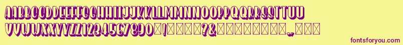 HomenuliShadow Font – Purple Fonts on Yellow Background