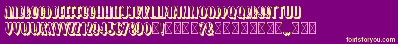 HomenuliShadow Font – Yellow Fonts on Purple Background