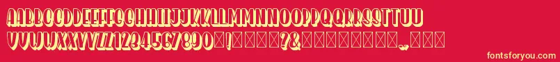 HomenuliShadow Font – Yellow Fonts on Red Background