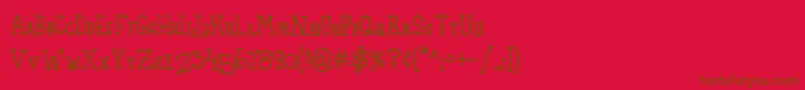 Шрифт Homespun Small Caps – коричневые шрифты на красном фоне