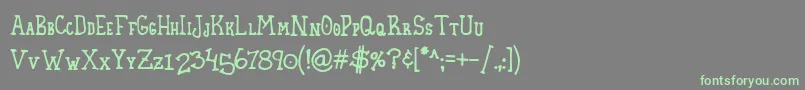 Homespun Small Caps Font – Green Fonts on Gray Background