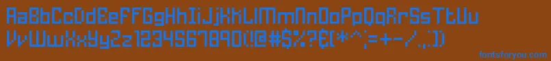 Homespun Font – Blue Fonts on Brown Background