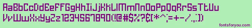 Homespun Font – Purple Fonts on Green Background