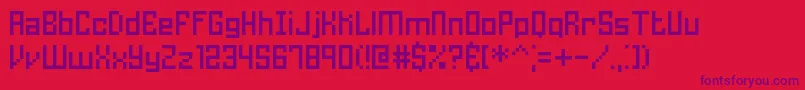 Homespun Font – Purple Fonts on Red Background