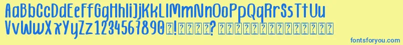 Homestay Demo Font – Blue Fonts on Yellow Background