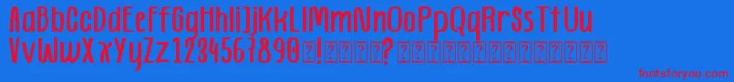 Homestay Demo Font – Red Fonts on Blue Background