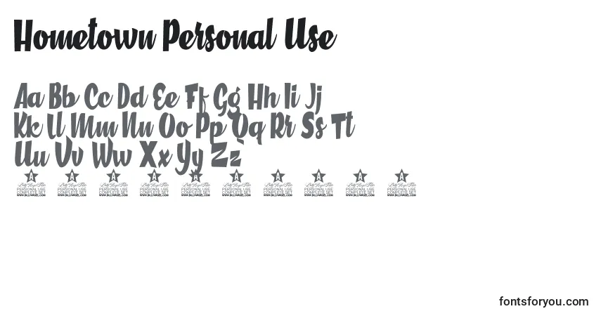 Шрифт Hometown Personal Use – алфавит, цифры, специальные символы