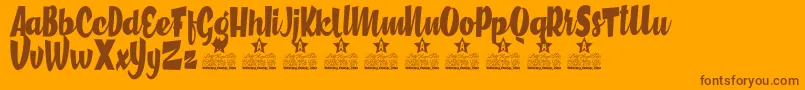 Hometown Personal Use Font – Brown Fonts on Orange Background