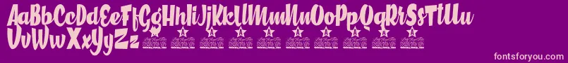 Hometown Personal Use Font – Pink Fonts on Purple Background
