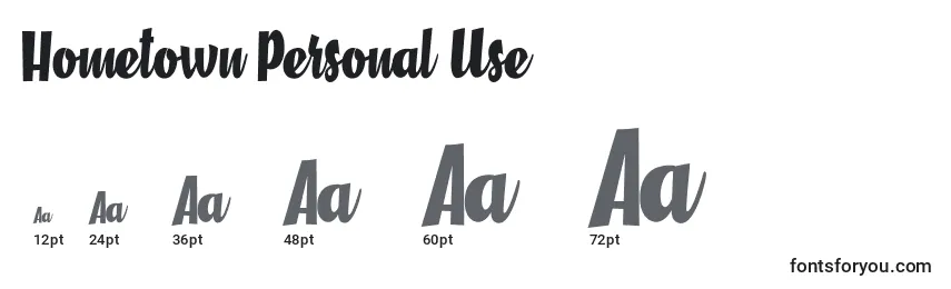 Hometown Personal Use Font Sizes