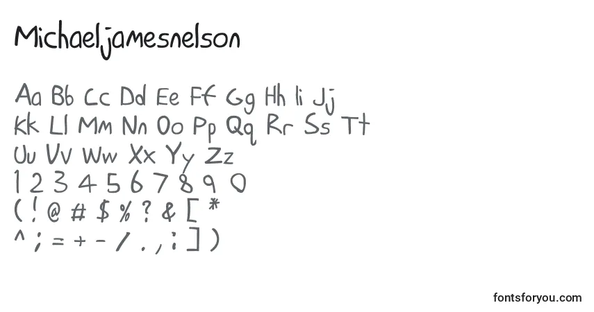 Czcionka Michaeljamesnelson – alfabet, cyfry, specjalne znaki