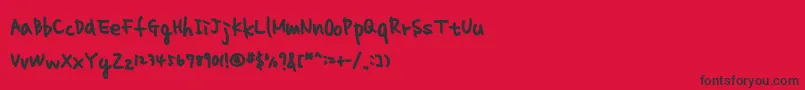 homework normal Font – Black Fonts on Red Background