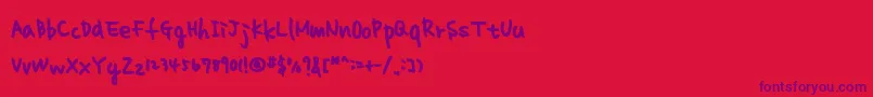 homework normal Font – Purple Fonts on Red Background