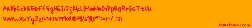 homework normal Font – Red Fonts on Orange Background