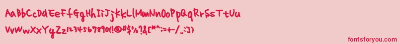 homework normal Font – Red Fonts on Pink Background