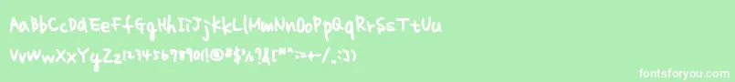 homework normal Font – White Fonts on Green Background