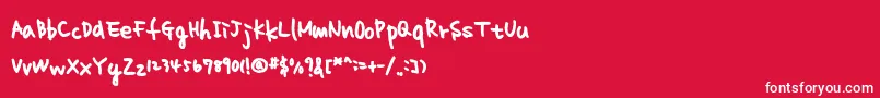 homework normal Font – White Fonts on Red Background