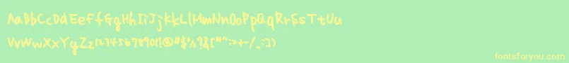homework normal Font – Yellow Fonts on Green Background