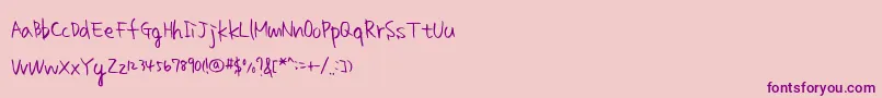 homework smart Font – Purple Fonts on Pink Background