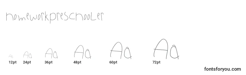 Homeworkpreschooler Font Sizes