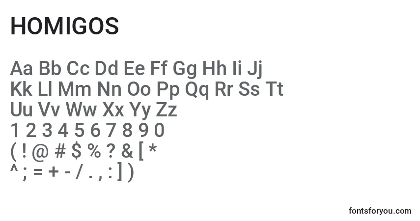 HOMIGOS (129833)フォント–アルファベット、数字、特殊文字