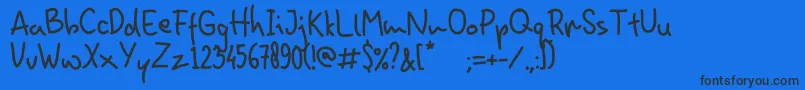 フォントHominFun – 黒い文字の青い背景