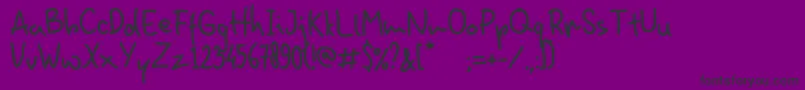 HominFun-fontti – mustat fontit violetilla taustalla