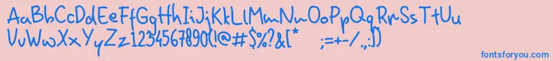 HominFun Font – Blue Fonts on Pink Background