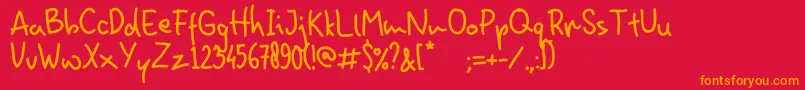 HominFun Font – Orange Fonts on Red Background