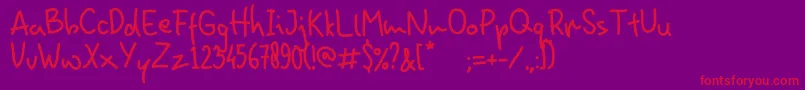 フォントHominFun – 紫の背景に赤い文字