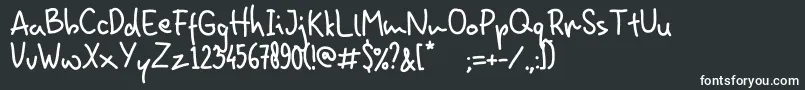 HominFun-fontti – valkoiset fontit mustalla taustalla