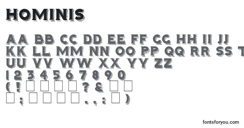 Schriftart HOMINIS (129835) – Alphabet, Zahlen, spezielle Symbole