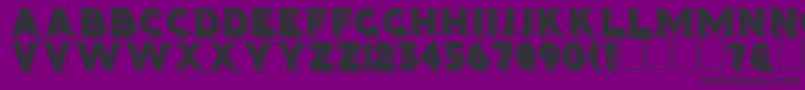 HOMINIS-Schriftart – Schwarze Schriften auf violettem Hintergrund