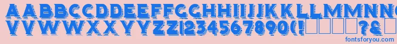 フォントHOMINIS – ピンクの背景に青い文字