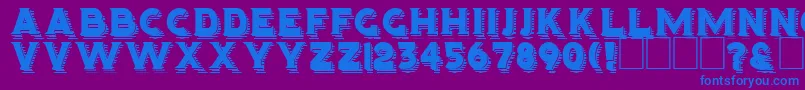 フォントHOMINIS – 紫色の背景に青い文字