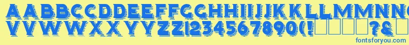 フォントHOMINIS – 青い文字が黄色の背景にあります。