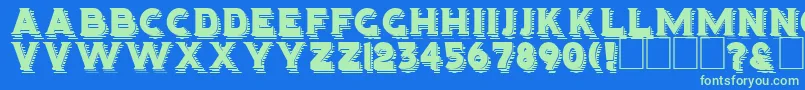 HOMINIS Font – Green Fonts on Blue Background