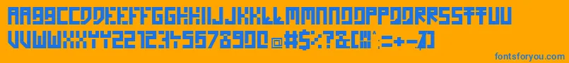 フォントHOMON    – オレンジの背景に青い文字